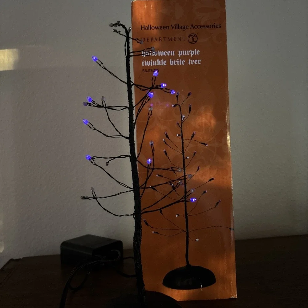 Dept 56 Halloween Purple Twinkle Brite Tree 53272 Halloween Village Accessories